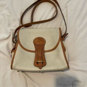 Dooney & Bourke Vintage All-Weather Leather Crossbody Bag – Taupe & Tan Trim